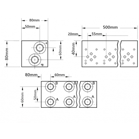 BLOK Płyta zaworowa NG6 Cetop 9 Sekcji z zaworem